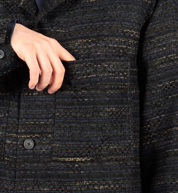 TOMORROWLAND MENS「ミックスツイード ダブルポケットシャツブルゾン」|ブルゾン・スタジャン|