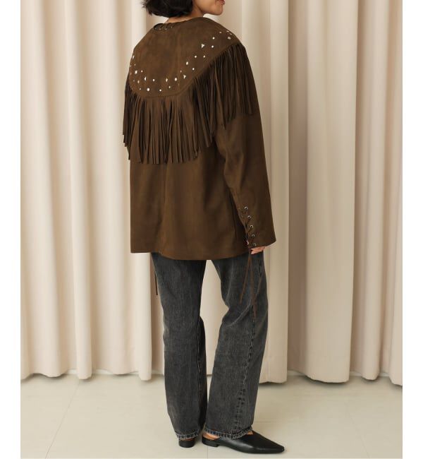  「SUEDE-LIKE LACEUP JACKET」|ノーカラージャケット|