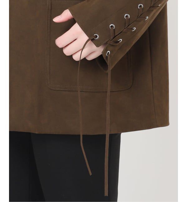  「SUEDE-LIKE LACEUP JACKET」|ノーカラージャケット|
