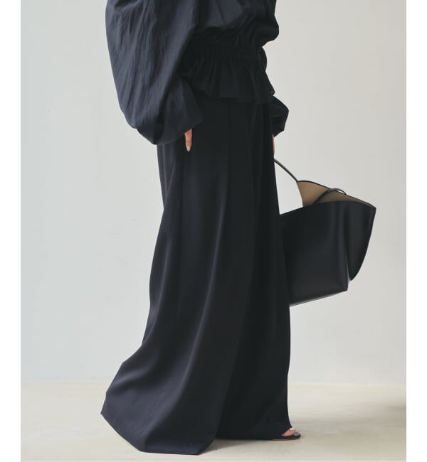 Plage「《予約》Tuck Wide パンツ」|その他|ブラック