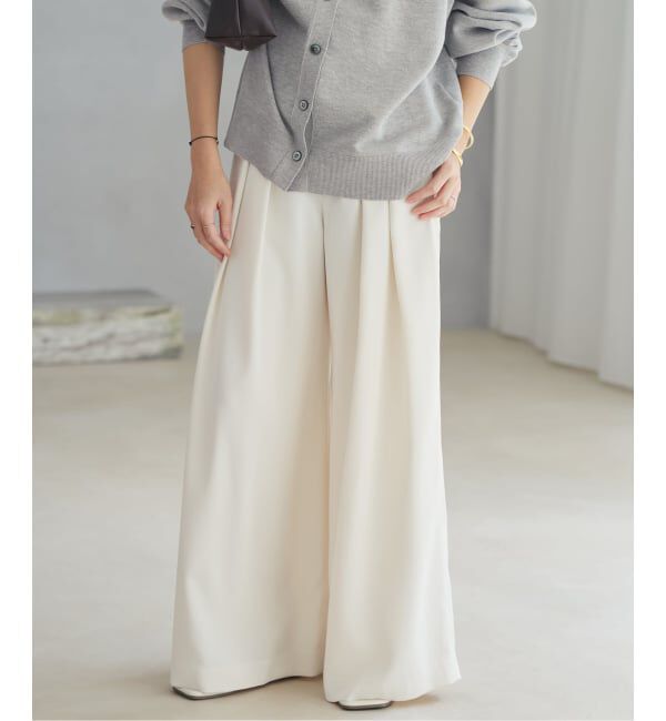 Plage「《予約》Tuck Wide パンツ」|その他|ホワイト
