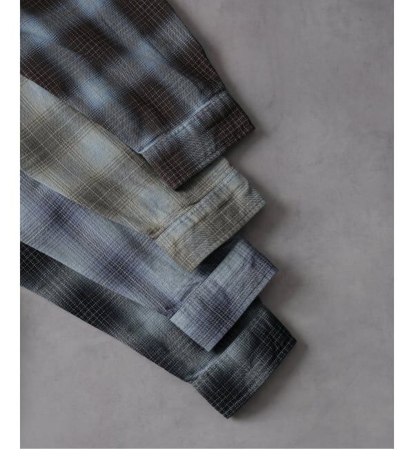 J.S.Homestead「J.S.Homestead / インディゴ チェック ミリタリー シャツ」|シャツ・ブラウス|