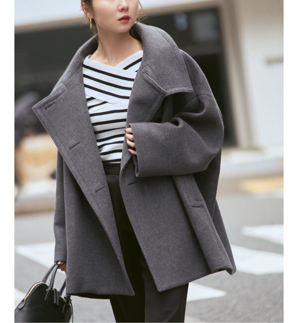 NOBLE「《追加・WEB限定カラー》スタンドカラーオーバーコート」|その他|