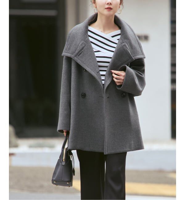 NOBLE「《追加・WEB限定カラー》スタンドカラーオーバーコート」|その他|