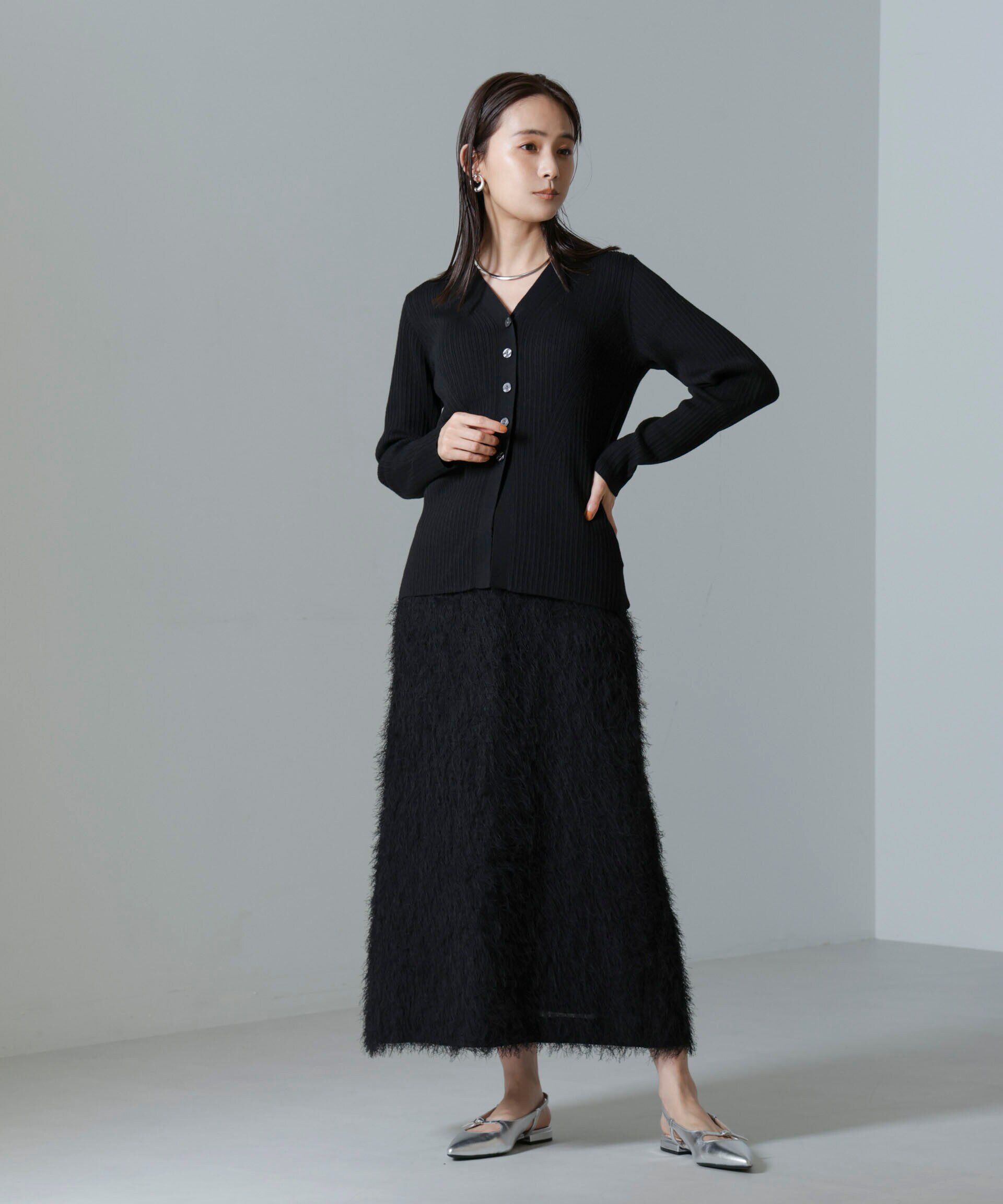 nano･universe「毛玉レスニットVネックリブカーディガン」|ニット・セーター|