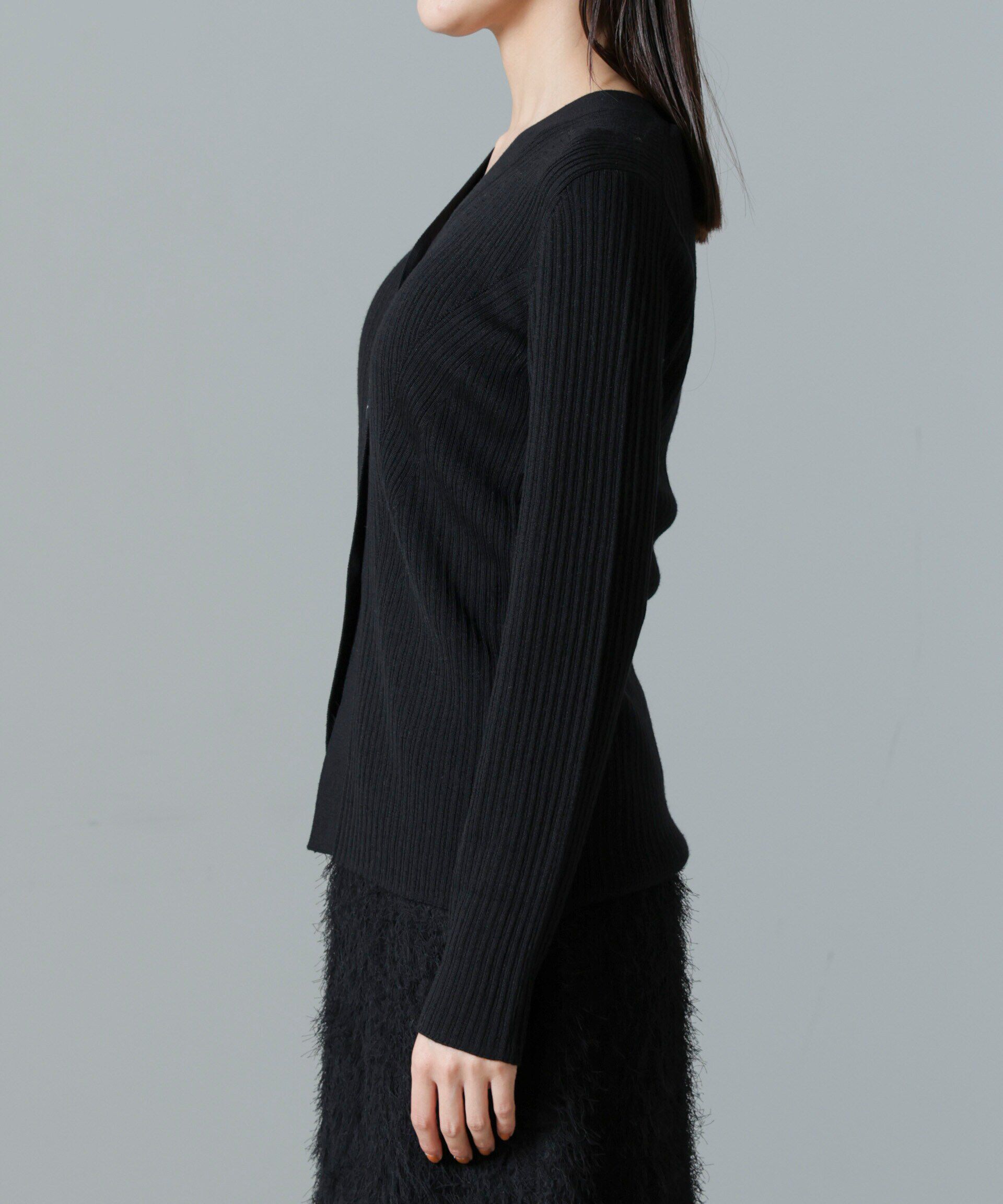 nano･universe「毛玉レスニットVネックリブカーディガン」|ニット・セーター|