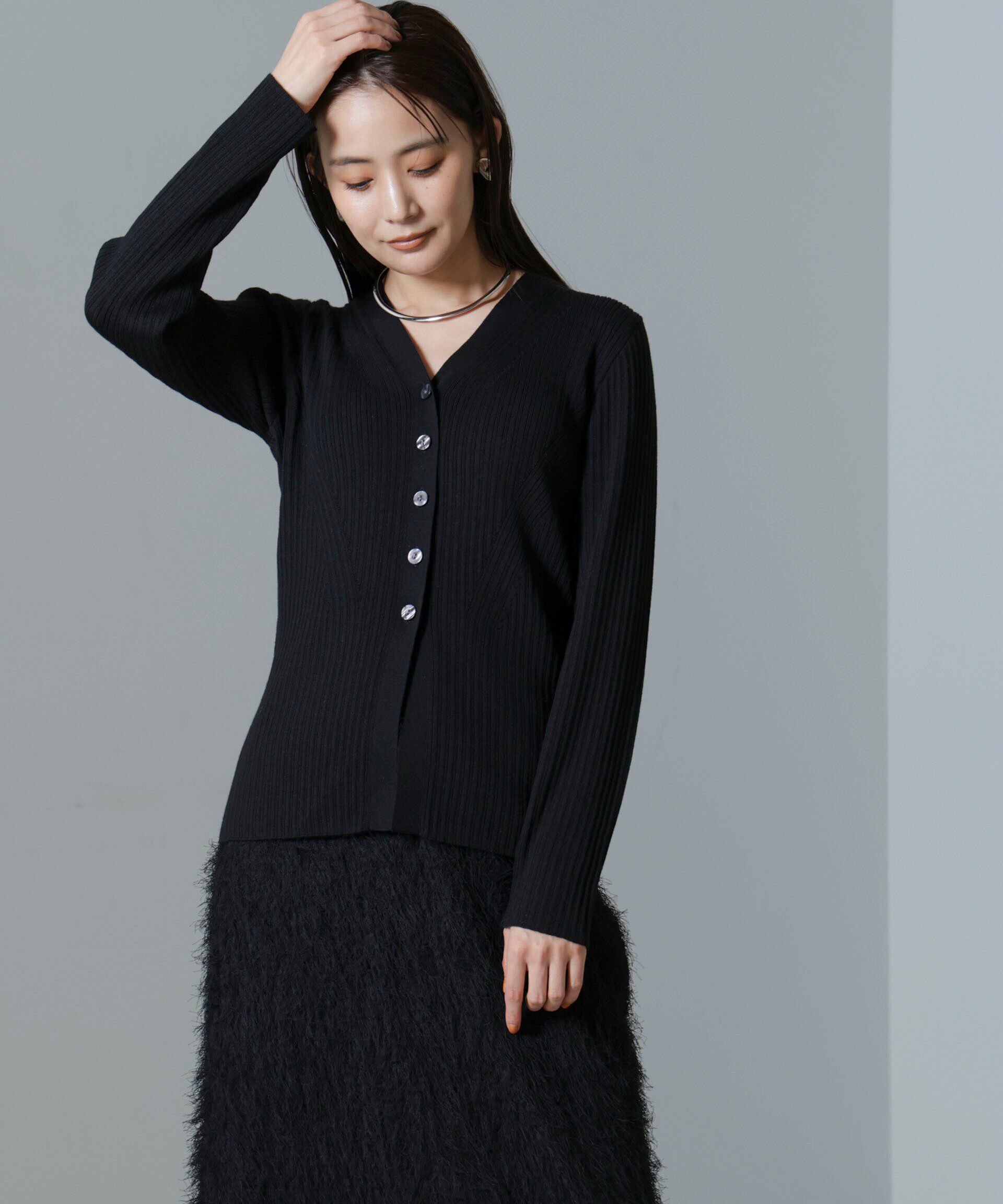 nano･universe「毛玉レスニットVネックリブカーディガン」|ニット・セーター|