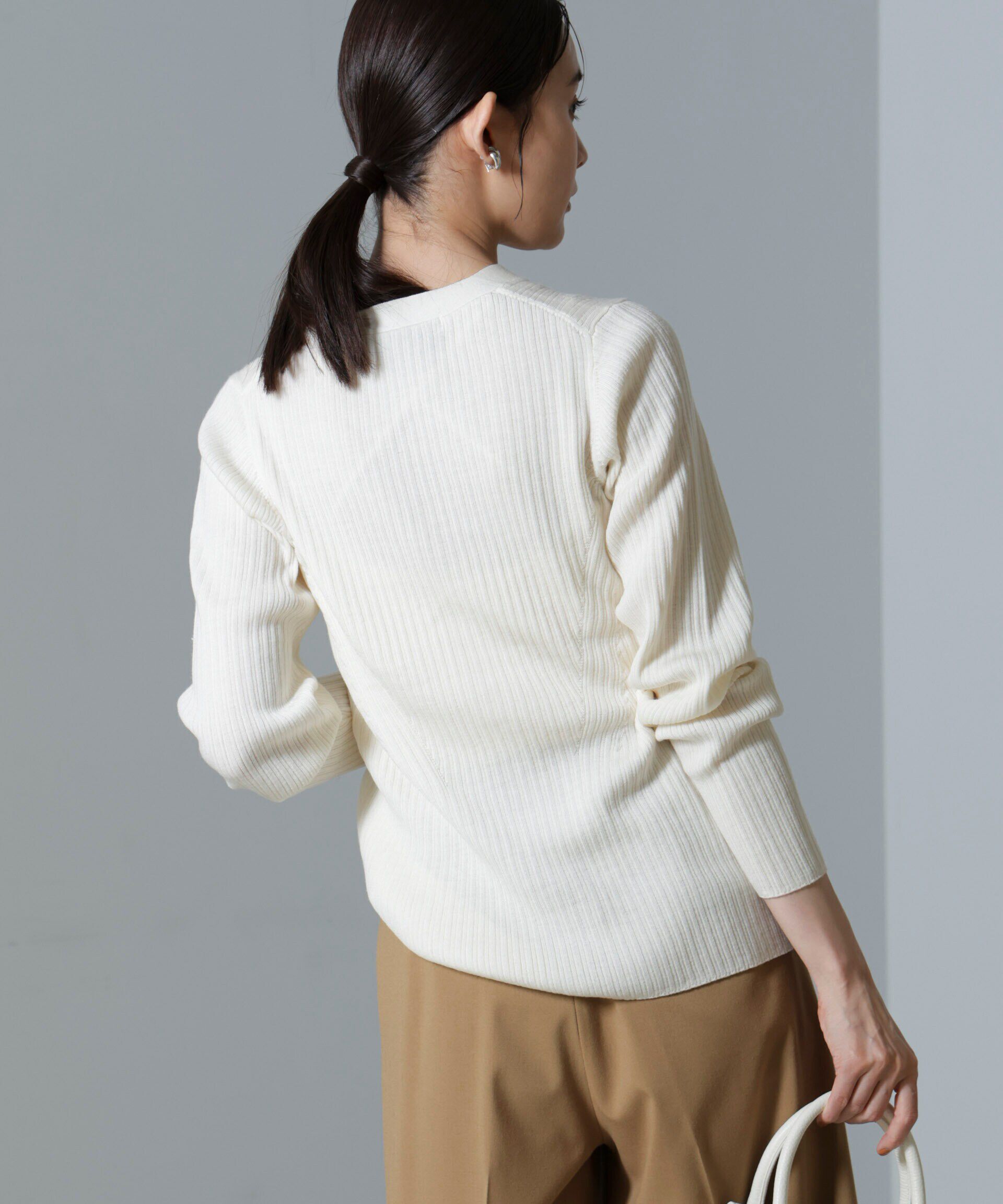 nano･universe「毛玉レスニットVネックリブカーディガン」|ニット・セーター|