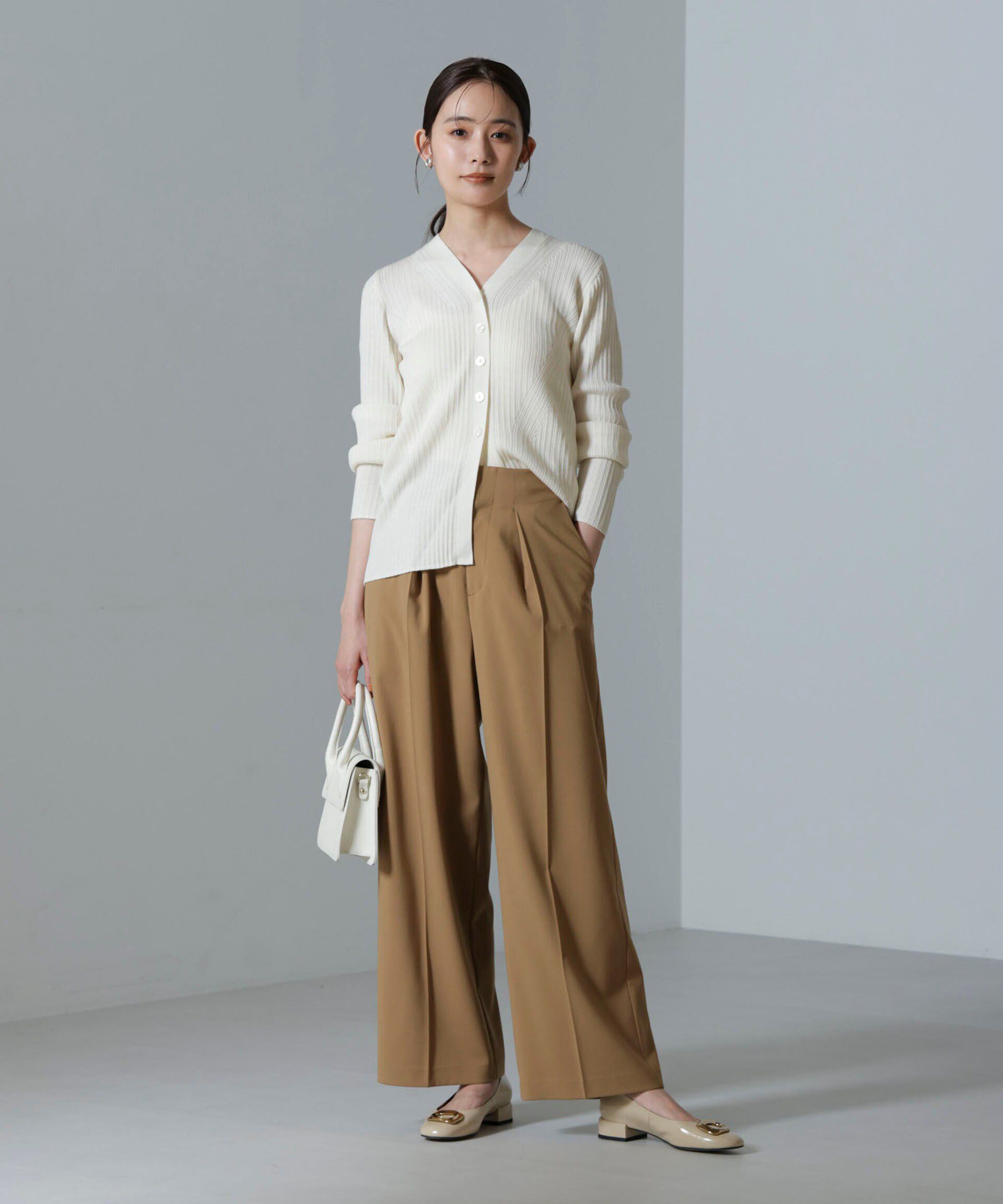 nano･universe「毛玉レスニットVネックリブカーディガン」|ニット・セーター|