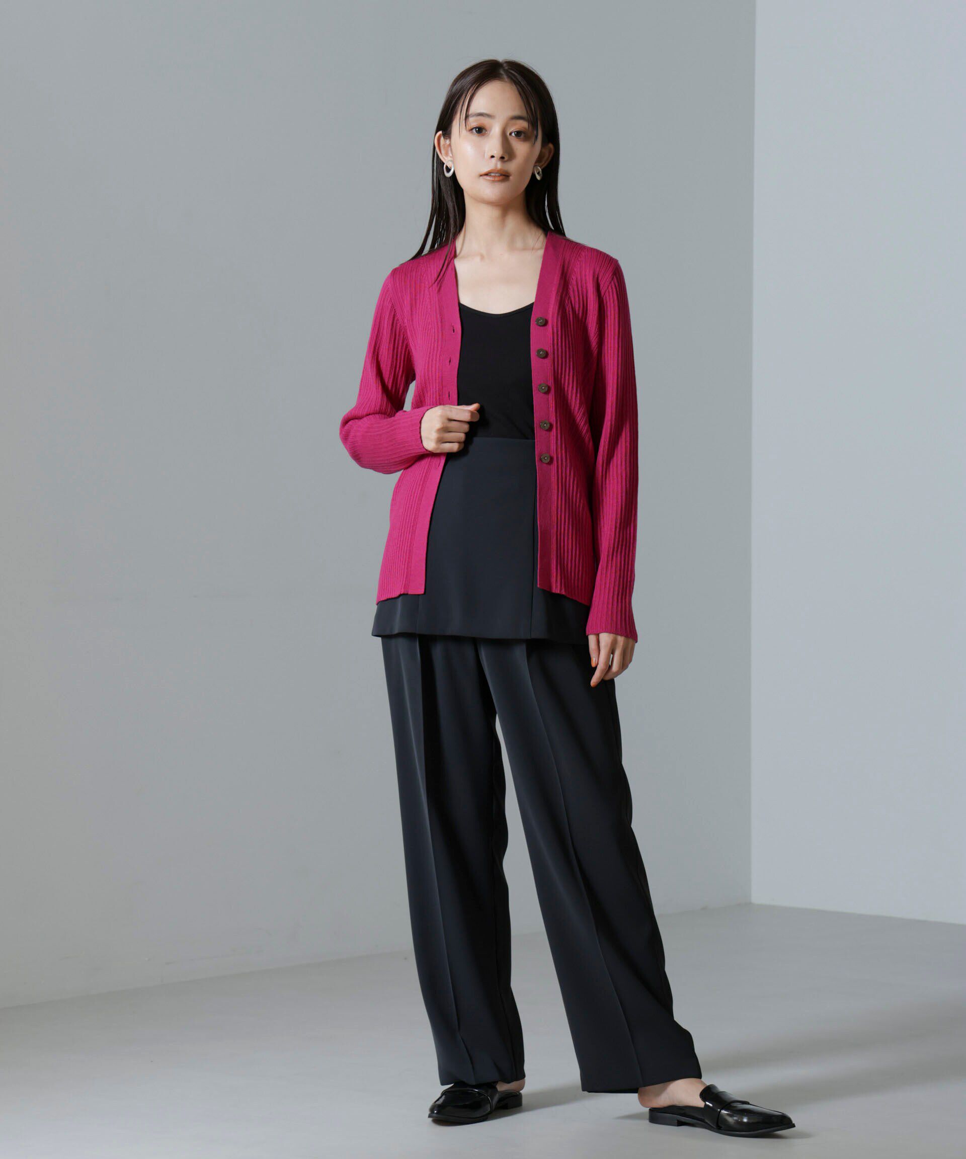 nano･universe「毛玉レスニットVネックリブカーディガン」|ニット・セーター|