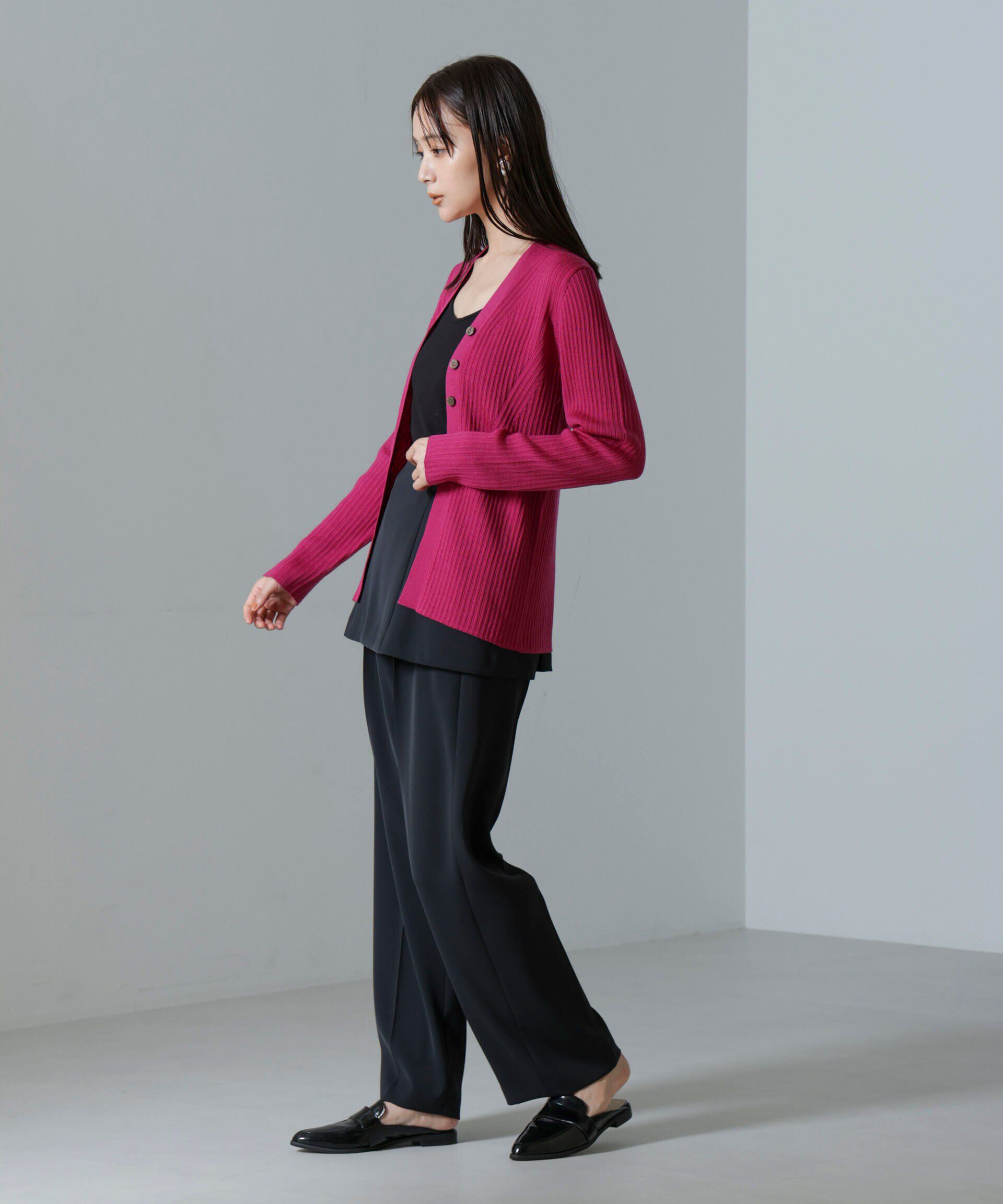 nano･universe「毛玉レスニットVネックリブカーディガン」|ニット・セーター|