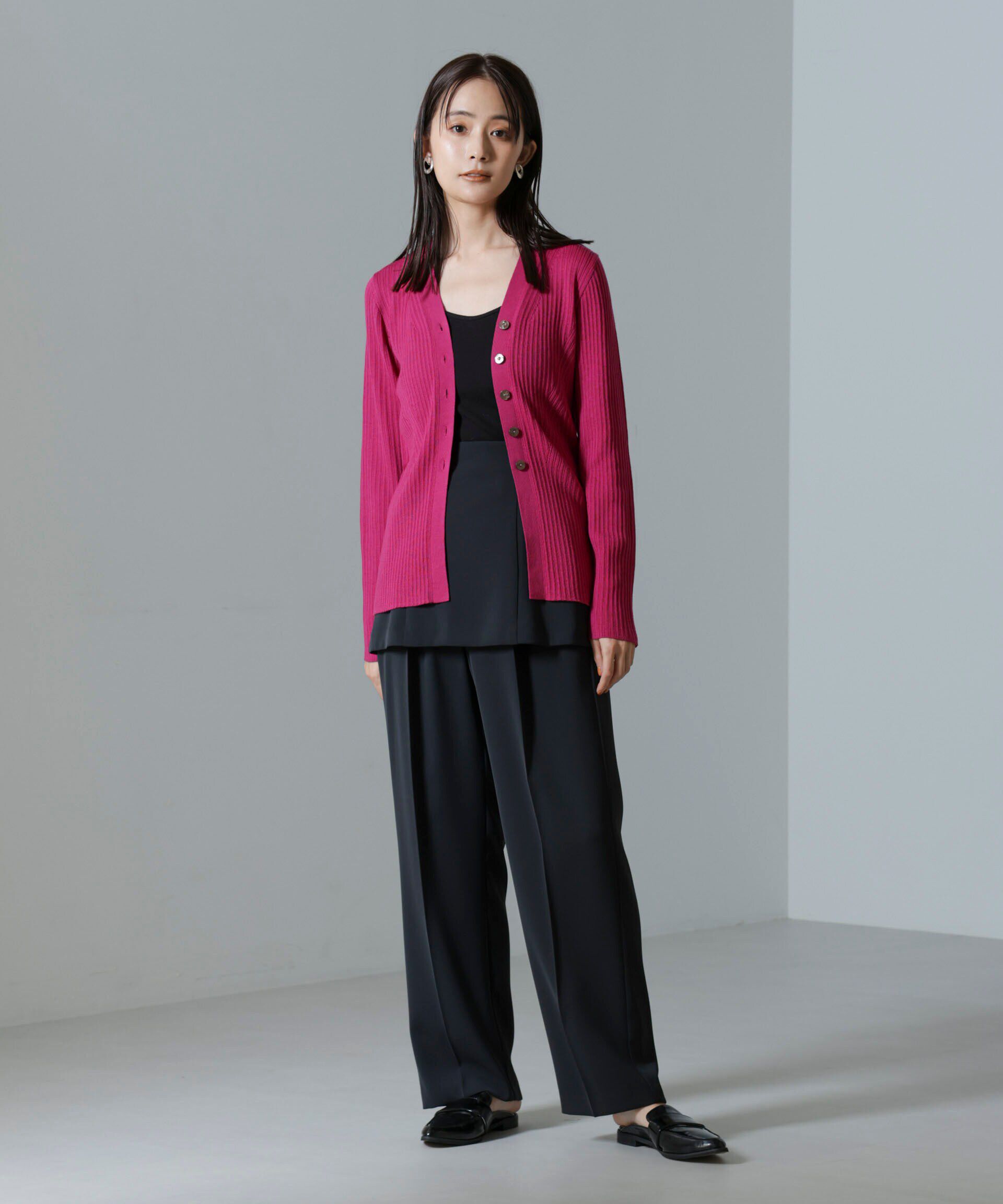 nano･universe「毛玉レスニットVネックリブカーディガン」|ニット・セーター|