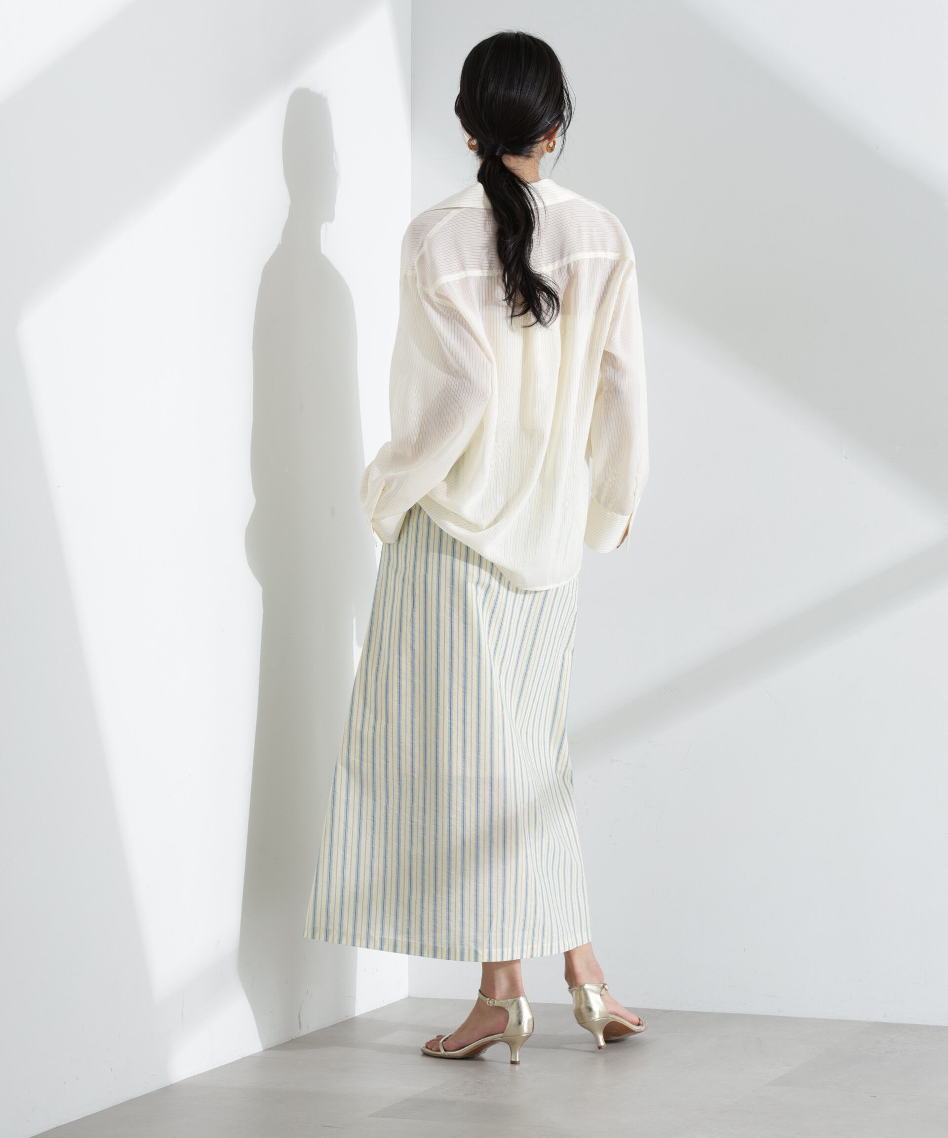 nano･universe「マルチボタンストライプスカート(セットアップ可)」|スカート|