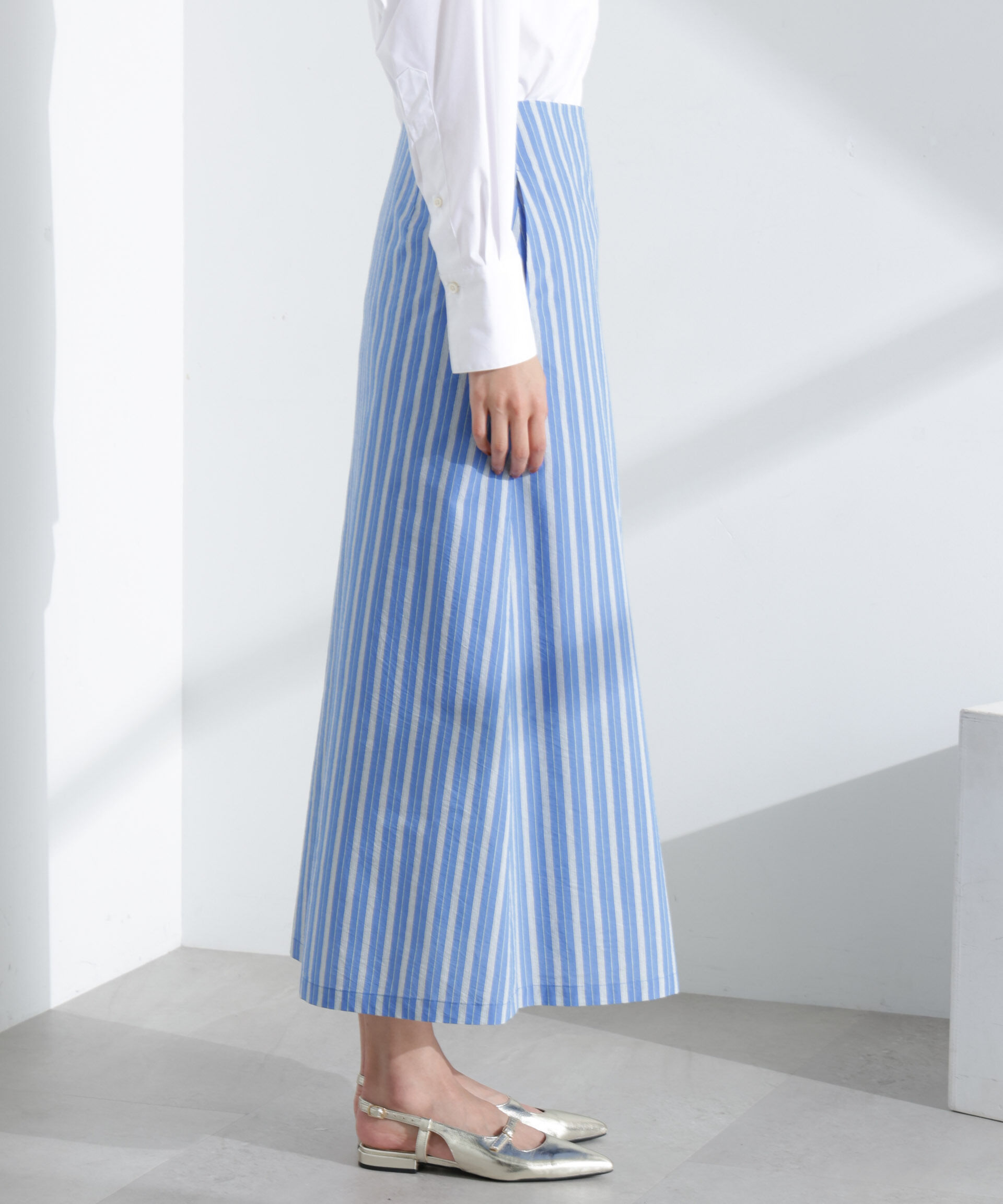 nano･universe「マルチボタンストライプスカート(セットアップ可)」|スカート|