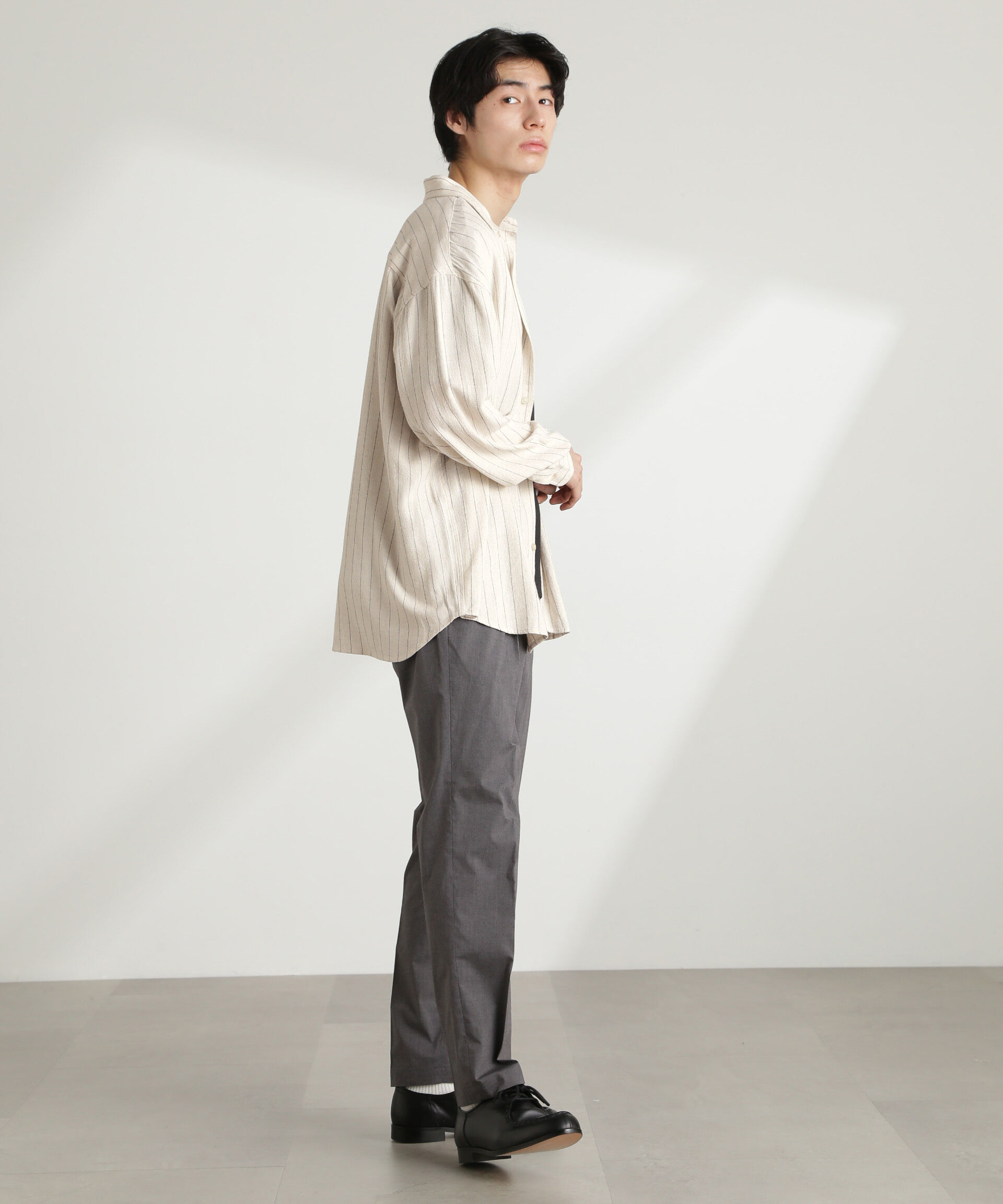 nano･universe「WEB限定/ピンストライプレギュラーカラーシャツ 長袖」|シャツ・ブラウス|