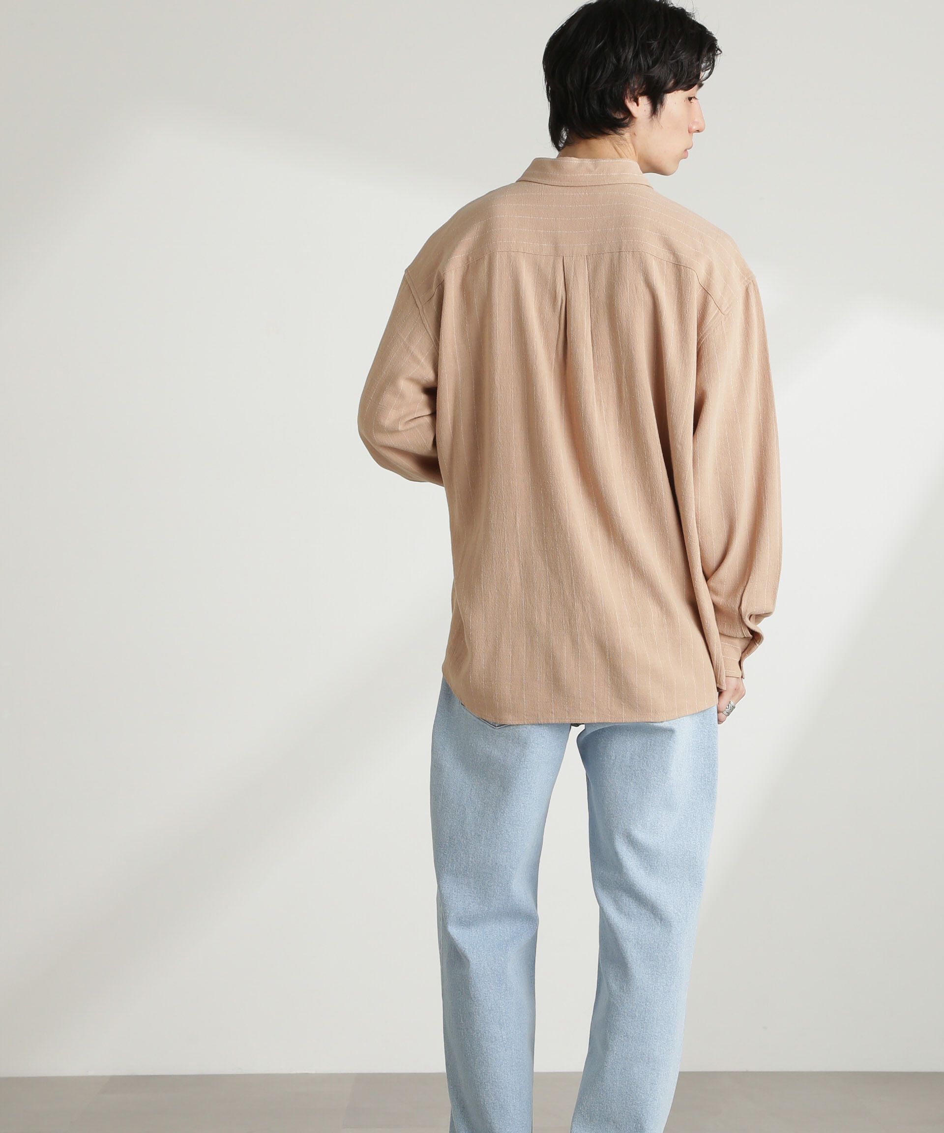 nano･universe「WEB限定/ピンストライプレギュラーカラーシャツ 長袖」|シャツ・ブラウス|