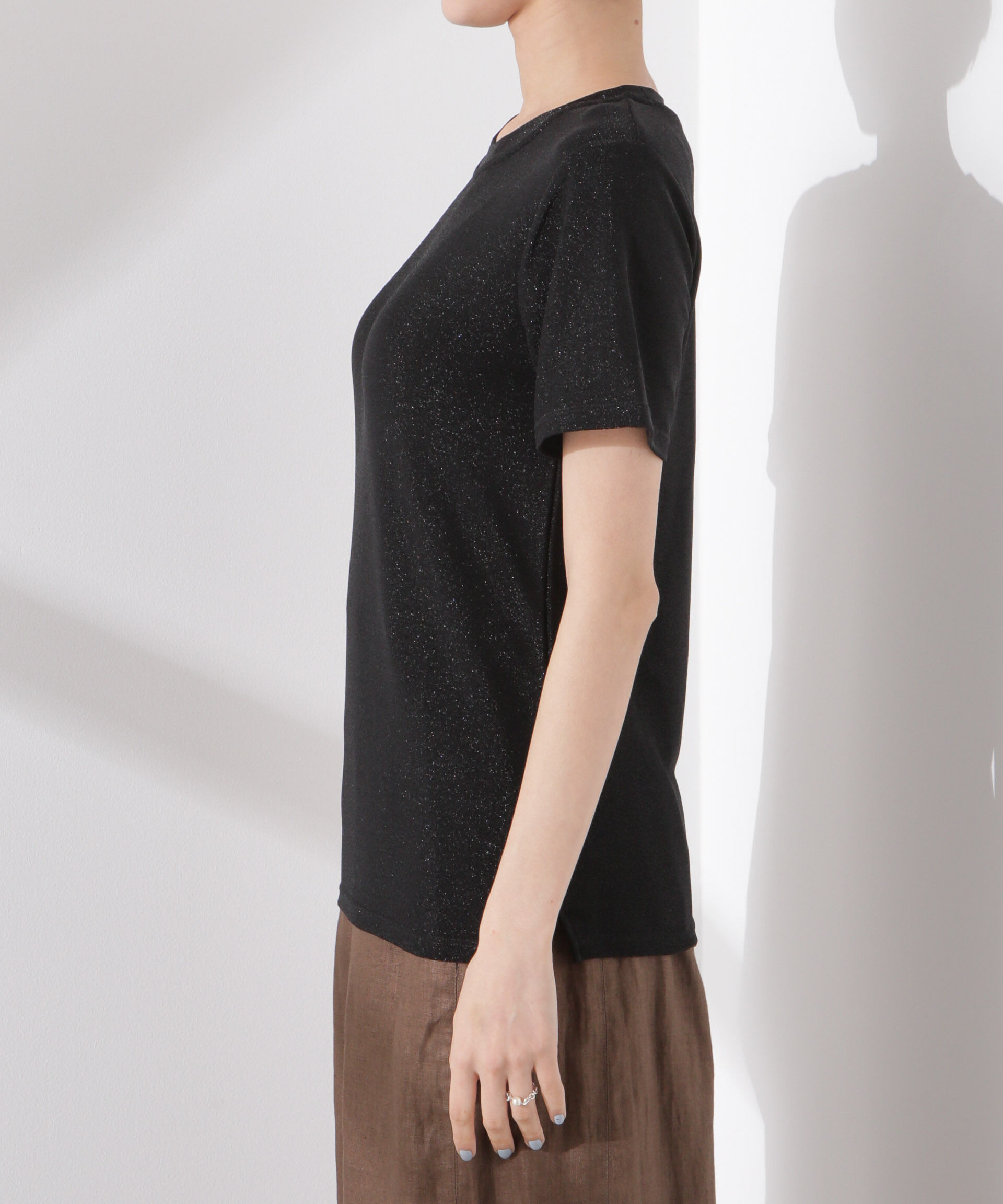 nano･universe「ラメカットクルーネックＴシャツ」|Tシャツ・カットソー|