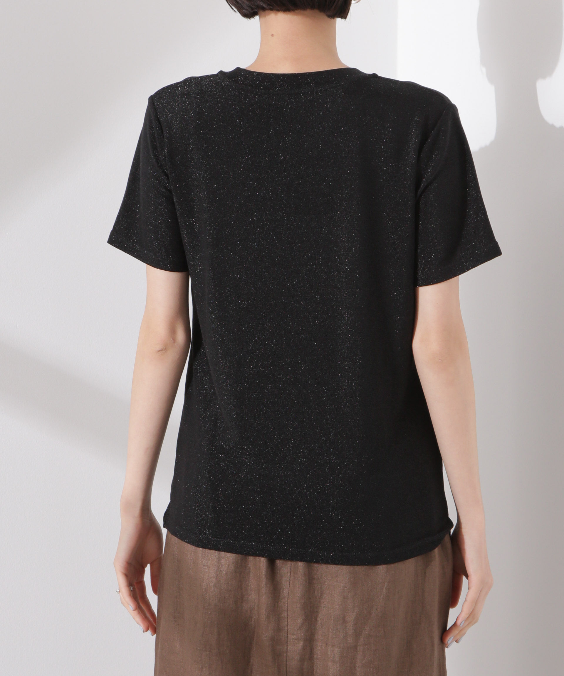 nano･universe「ラメカットクルーネックＴシャツ」|Tシャツ・カットソー|