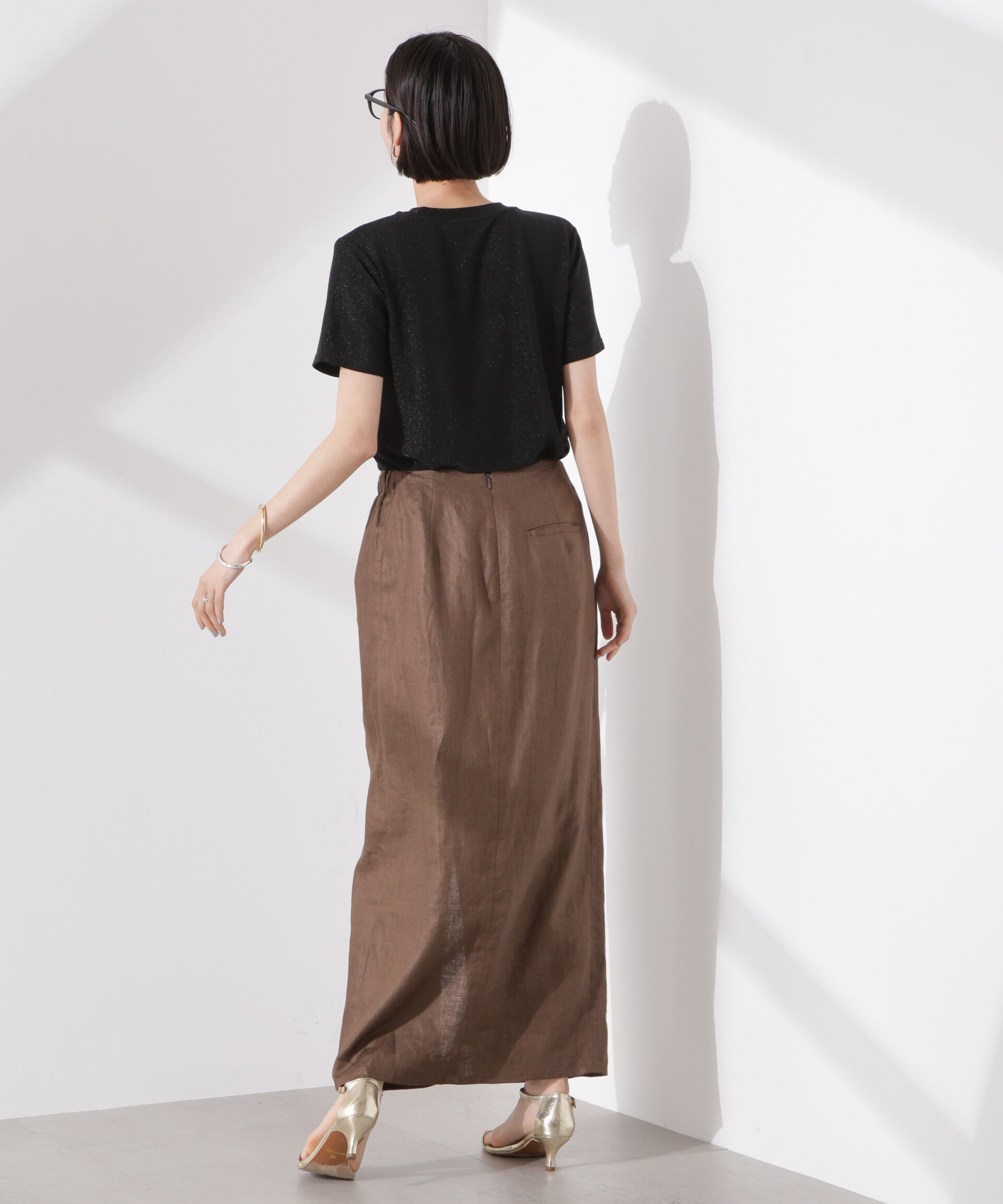 nano･universe「ラメカットクルーネックＴシャツ」|Tシャツ・カットソー|