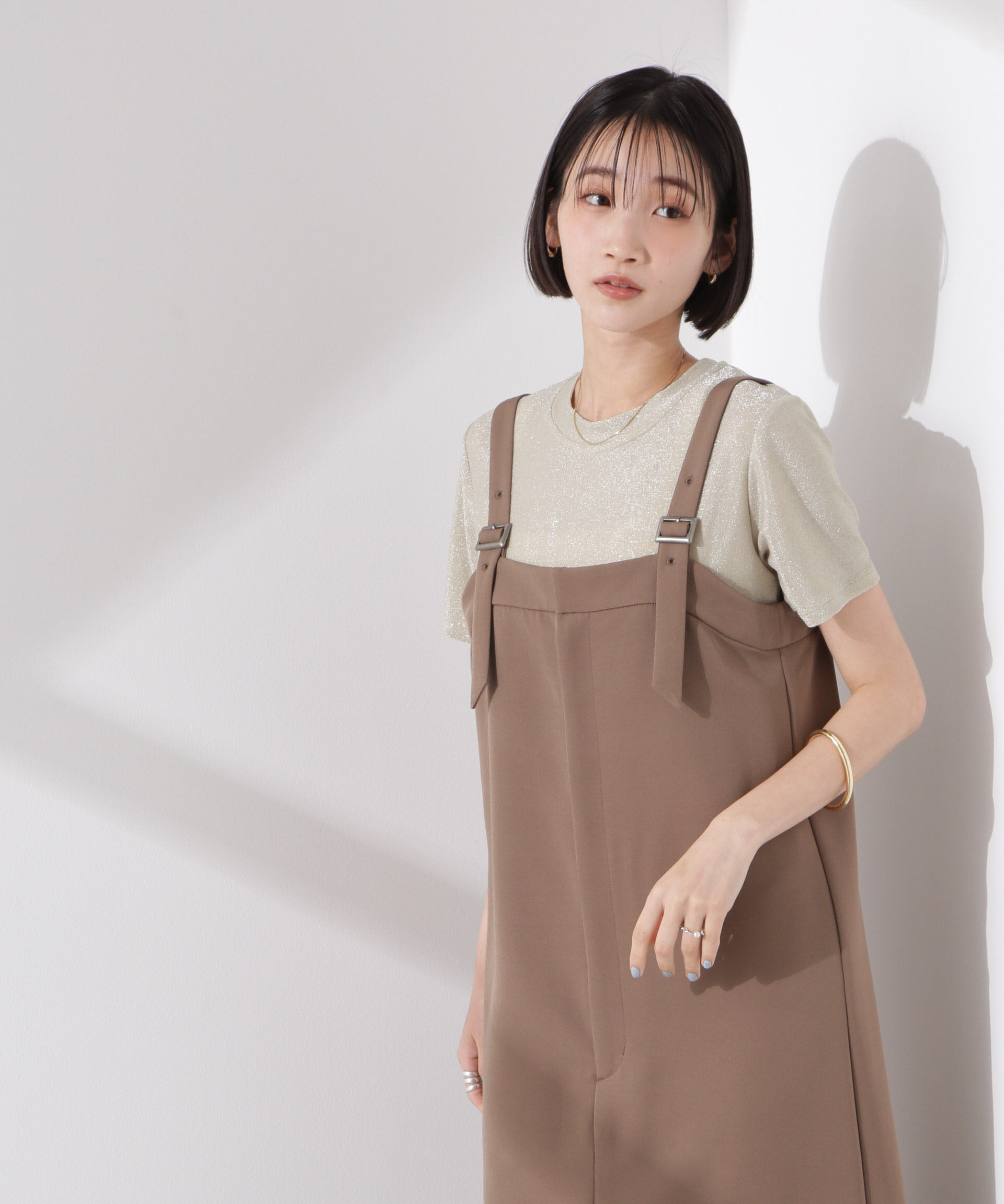 nano･universe「ラメカットクルーネックＴシャツ」|Tシャツ・カットソー|