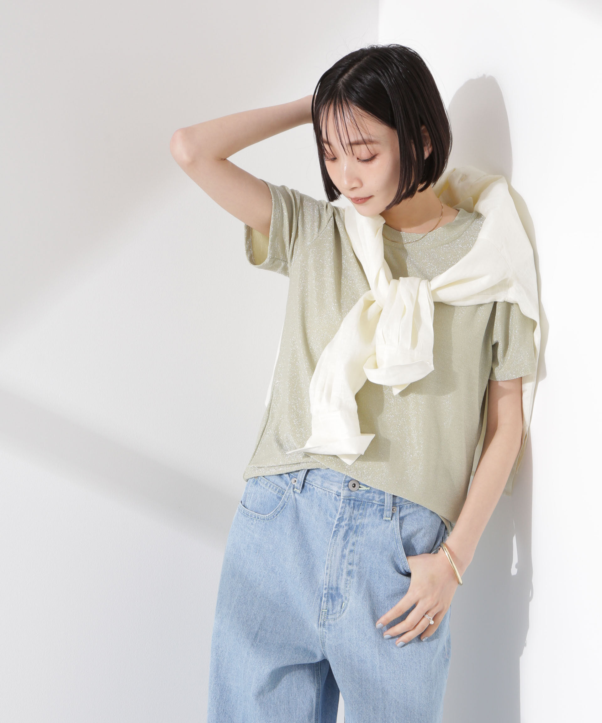 nano･universe「ラメカットクルーネックＴシャツ」|Tシャツ・カットソー|