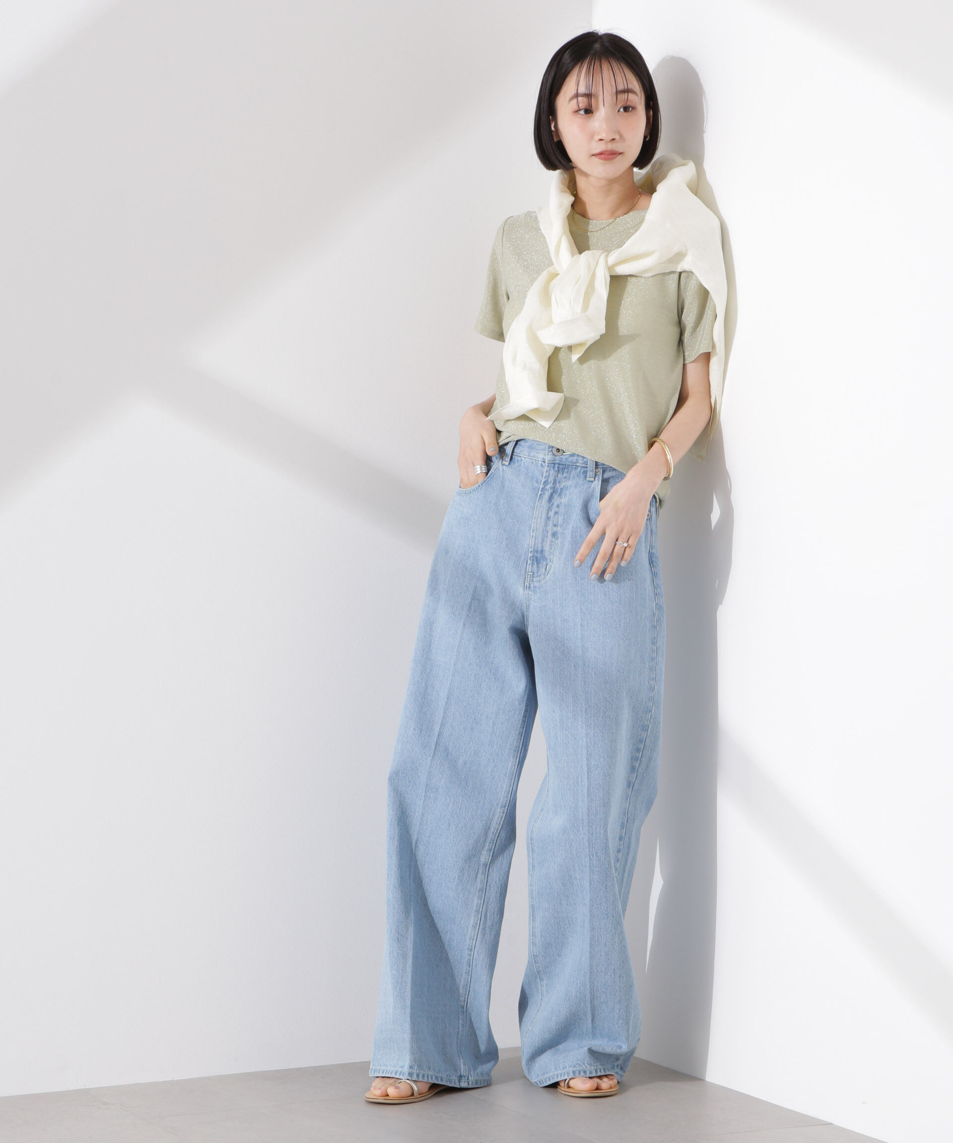 nano･universe「ラメカットクルーネックＴシャツ」|Tシャツ・カットソー|