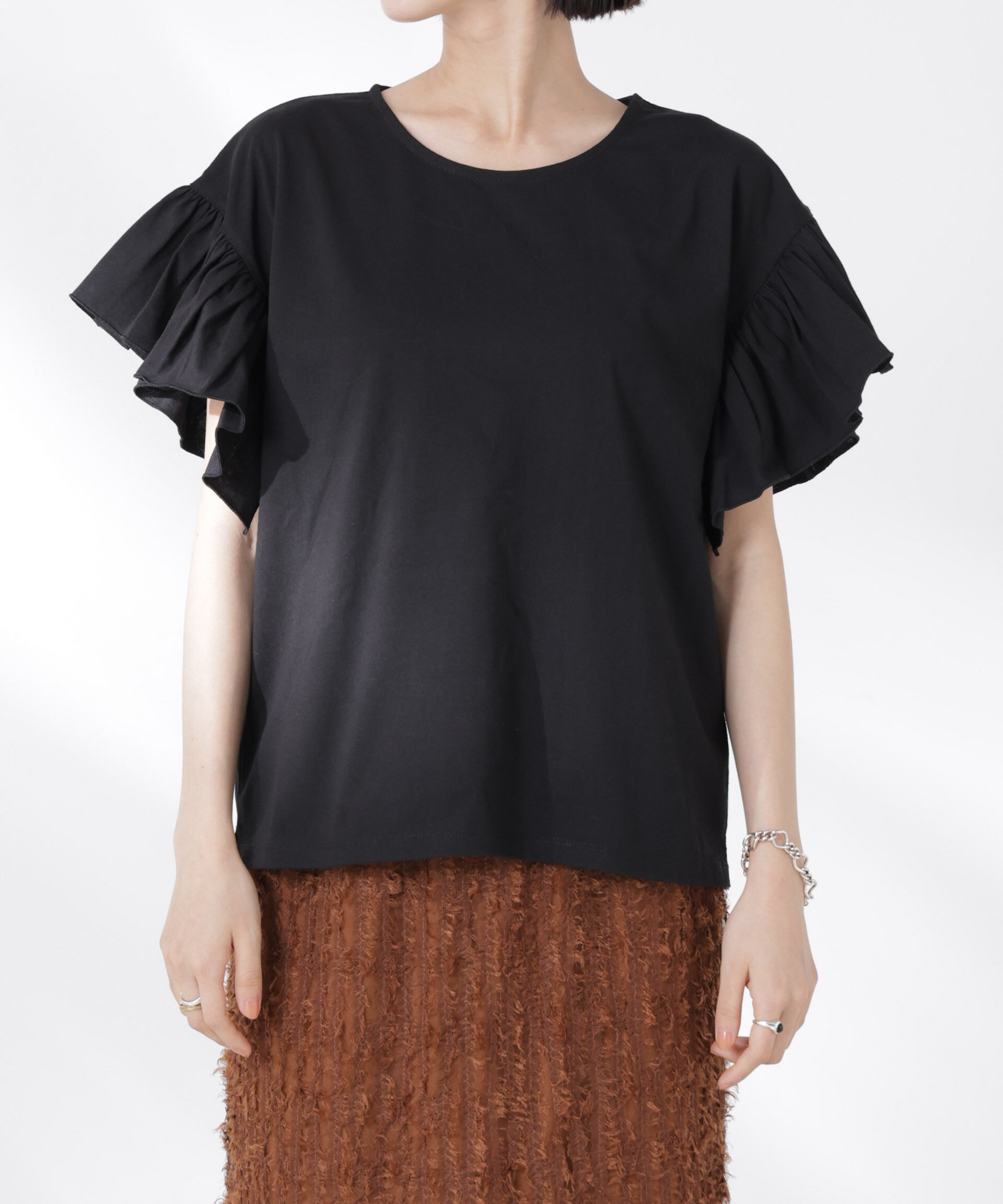 nano･universe「STORATECH 機能素材フレアデザインスリーブトップス」|Tシャツ・カットソー|