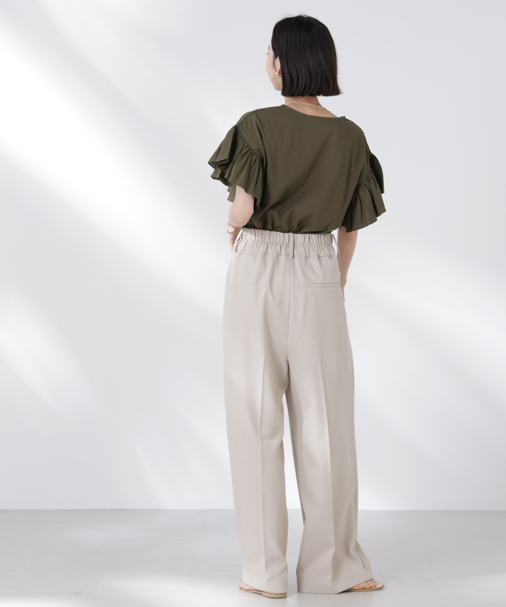 nano･universe「STORATECH 機能素材フレアデザインスリーブトップス」|Tシャツ・カットソー|