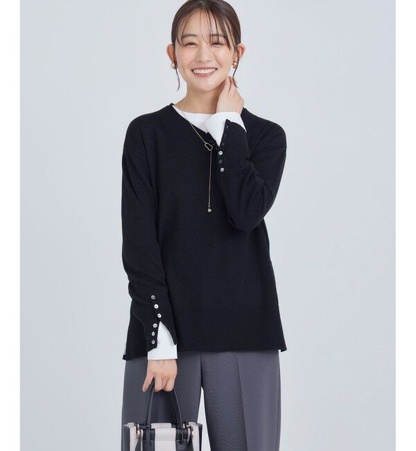 組曲「コットンベア天竺 カフス袖ロングTシャツ」|Tシャツ・カットソー|