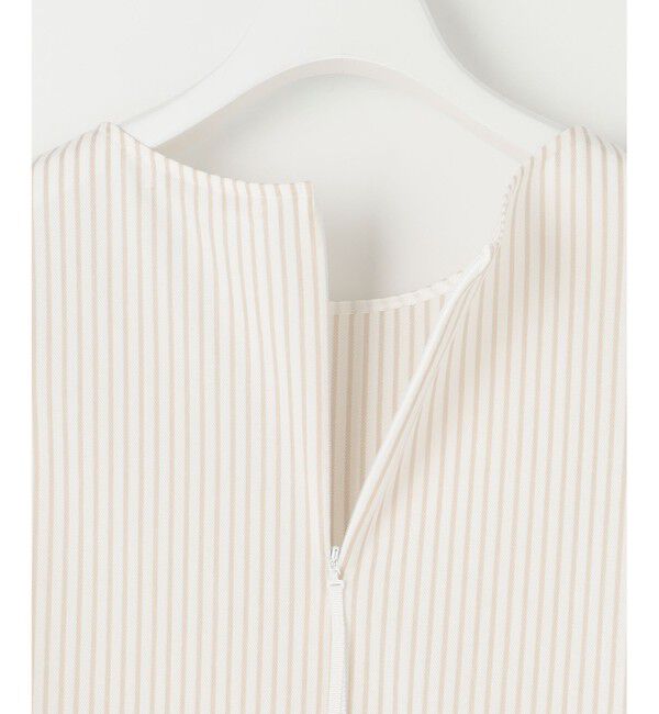 自由区「【接触冷感・UVカット・洗える】ストライプコットンハイゲージフレアスリーブ カットソー」|Tシャツ・カットソー|