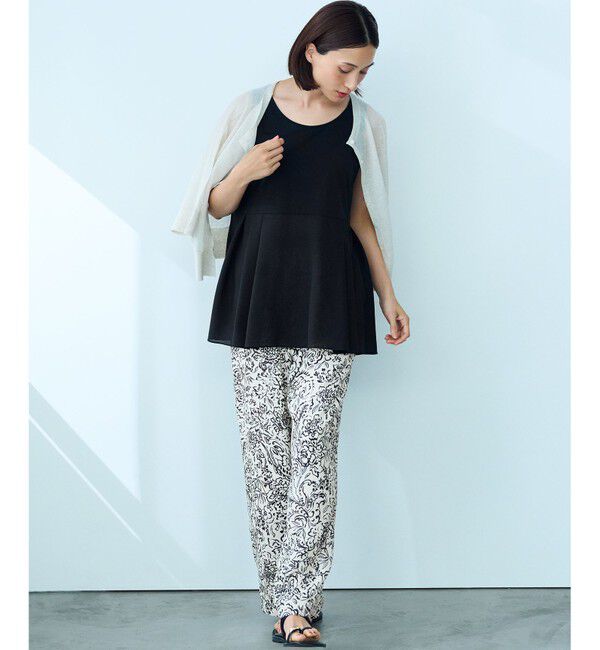 23区「【洗える】アンティークフラワープリント ワイド パンツ」|その他|