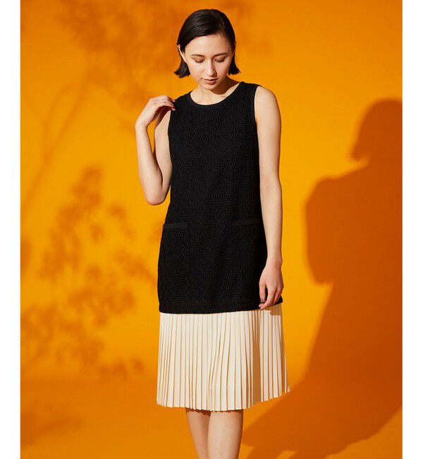 Grace Class「プリーツ切替ケミカルドレス」|ドレス|