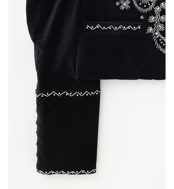 GRACE CONTINENTAL「ショート刺繍ジャケット」|ノーカラージャケット|