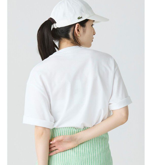 LACOSTE「シェニールワニロゴ オーバーサイズ半袖Tシャツ / ルーズフィットT」|Tシャツ・カットソー|