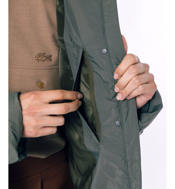 LACOSTE「パウダータッチ ダブルジップ ナイロンスタンドカラーダウンコート」|ダウン|