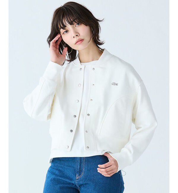 LACOSTE「裏パイルスウェット MA-1ブルゾン」|ブルゾン・スタジャン|ホワイト