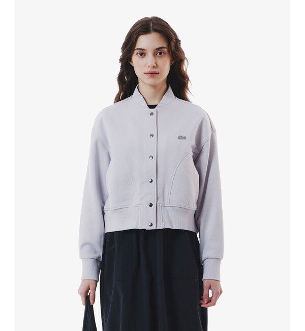 LACOSTE「裏パイルスウェット MA-1ブルゾン」|ブルゾン・スタジャン|ライトグレー