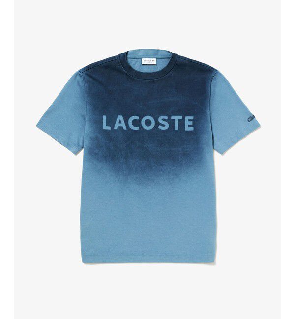 LACOSTE「グラデーション ステンシルブランドネームロゴTシャツ」|Tシャツ・カットソー|グレイッシュブルー