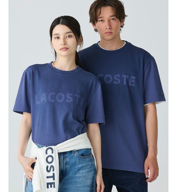LACOSTE「グラデーション ステンシルブランドネームロゴTシャツ」|Tシャツ・カットソー|ダークブルー