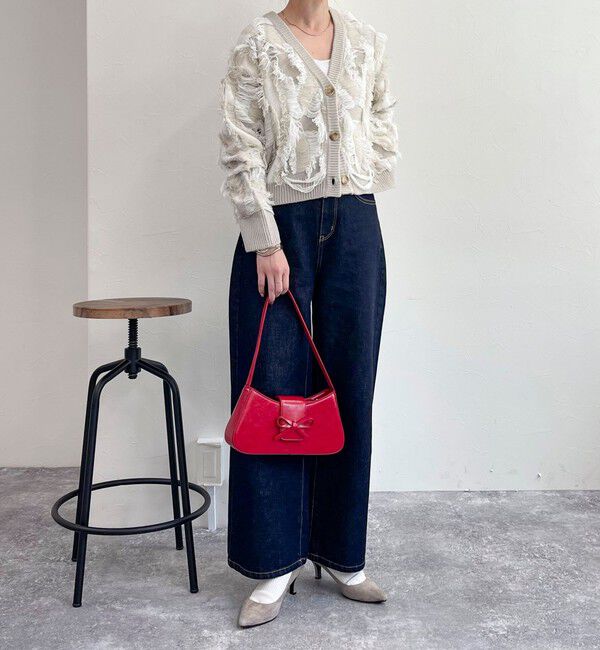 fredy emue「カットフリンジジャガード2WAY カーディガン」|ニット・セーター|