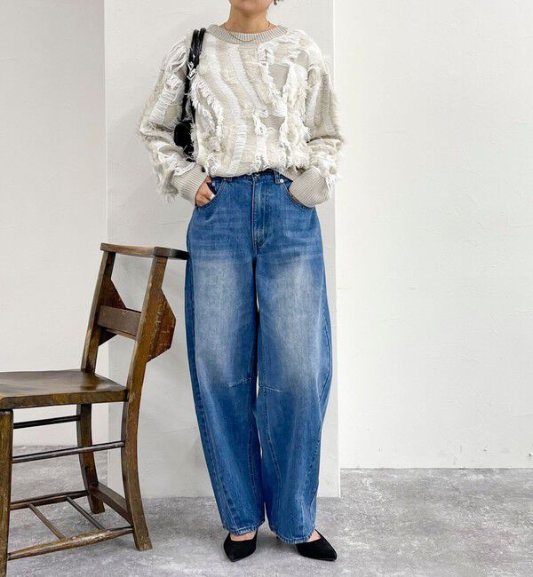 fredy emue「カットフリンジジャガード2WAY カーディガン」|ニット・セーター|