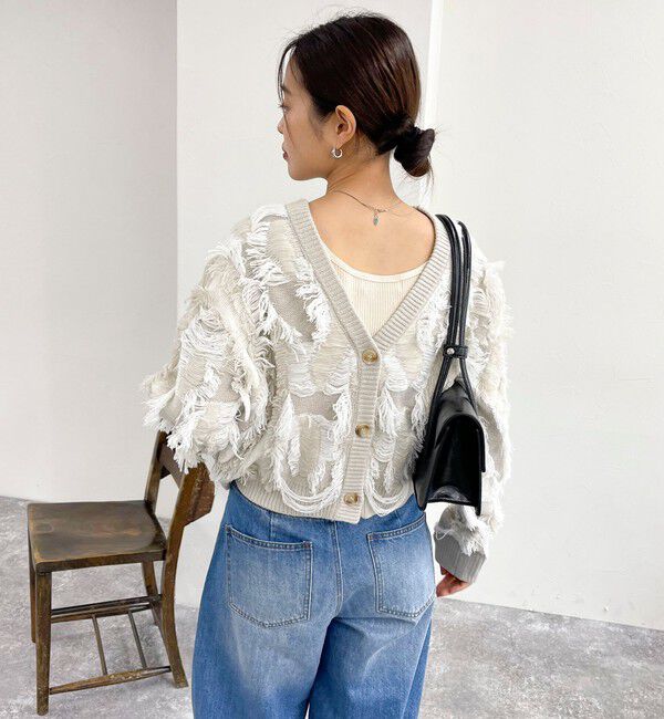 fredy emue「カットフリンジジャガード2WAY カーディガン」|ニット・セーター|
