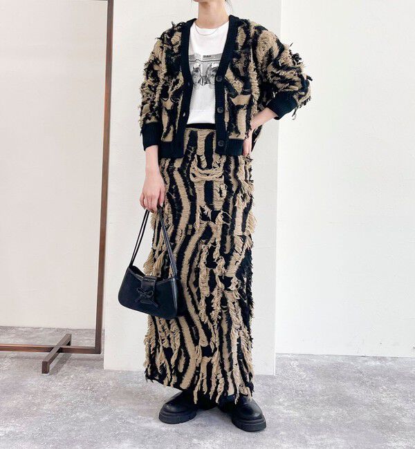 fredy emue「カットフリンジジャガード2WAY カーディガン」|ニット・セーター|