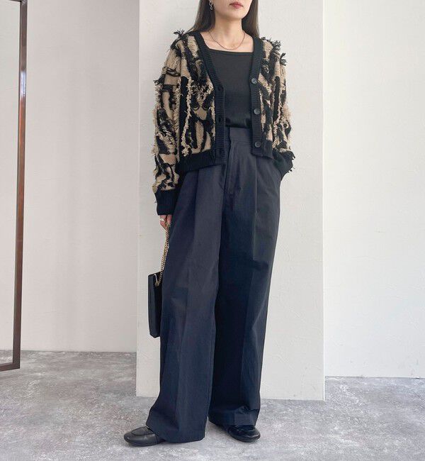 fredy emue「カットフリンジジャガード2WAY カーディガン」|ニット・セーター|