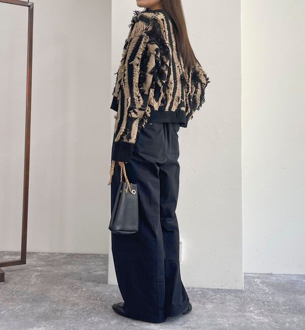 fredy emue「カットフリンジジャガード2WAY カーディガン」|ニット・セーター|