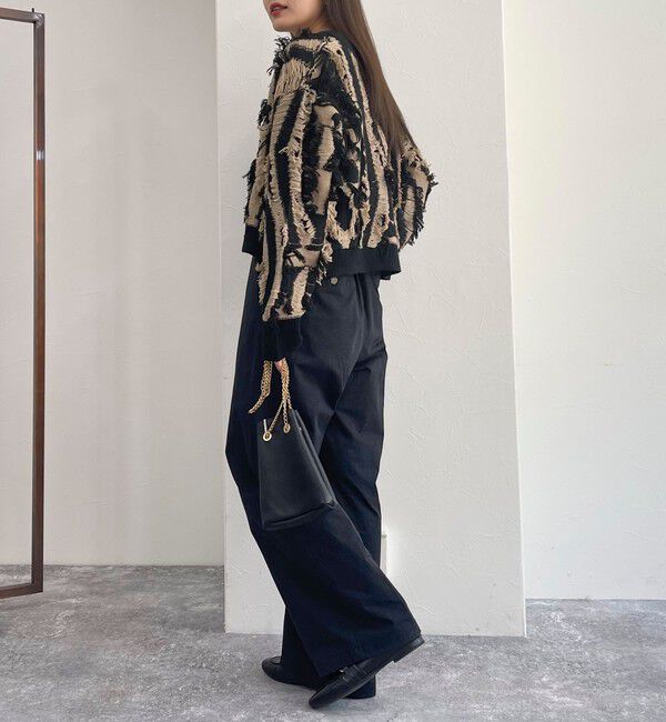 fredy emue「カットフリンジジャガード2WAY カーディガン」|ニット・セーター|