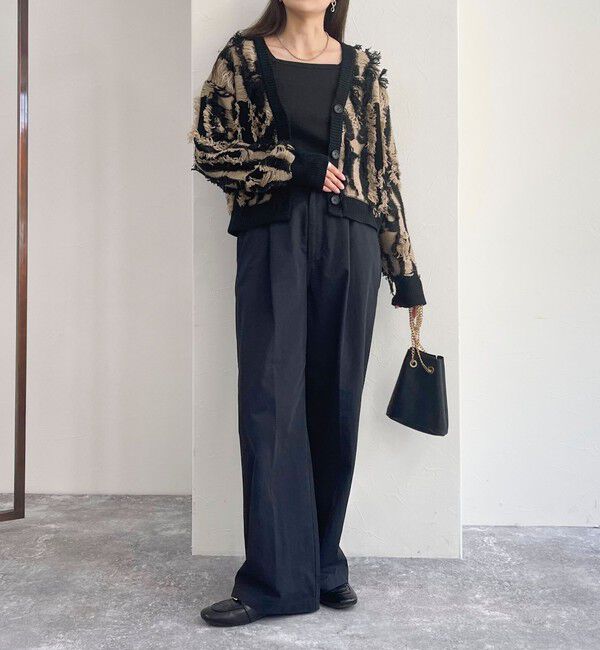 fredy emue「カットフリンジジャガード2WAY カーディガン」|ニット・セーター|