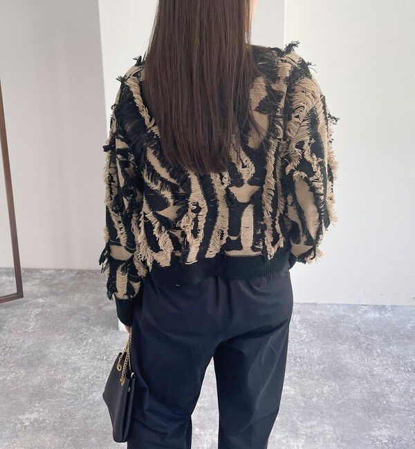 fredy emue「カットフリンジジャガード2WAY カーディガン」|ニット・セーター|