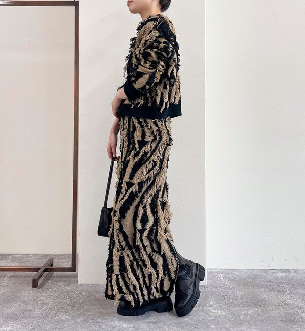 fredy emue「カットフリンジジャガード2WAY カーディガン」|ニット・セーター|