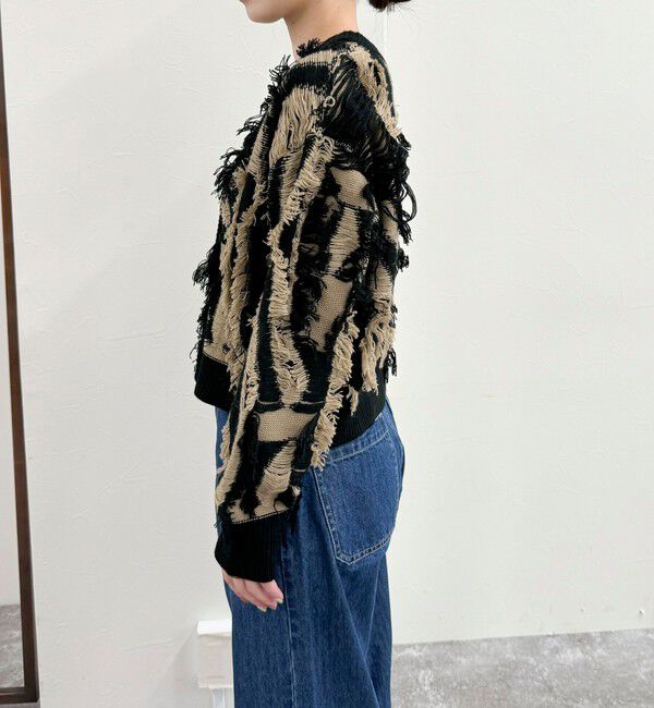 fredy emue「カットフリンジジャガード2WAY カーディガン」|ニット・セーター|